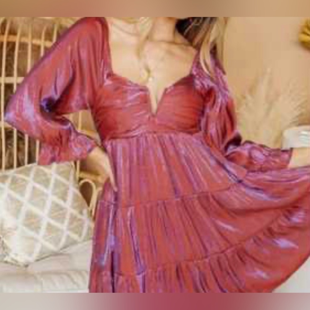 Entro Red and Purple Iridescent Dress